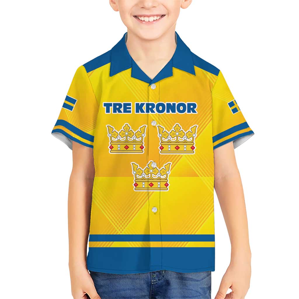 Personalized Sweden Ice Hockey Kid Hawaiian Shirt Sporty Style