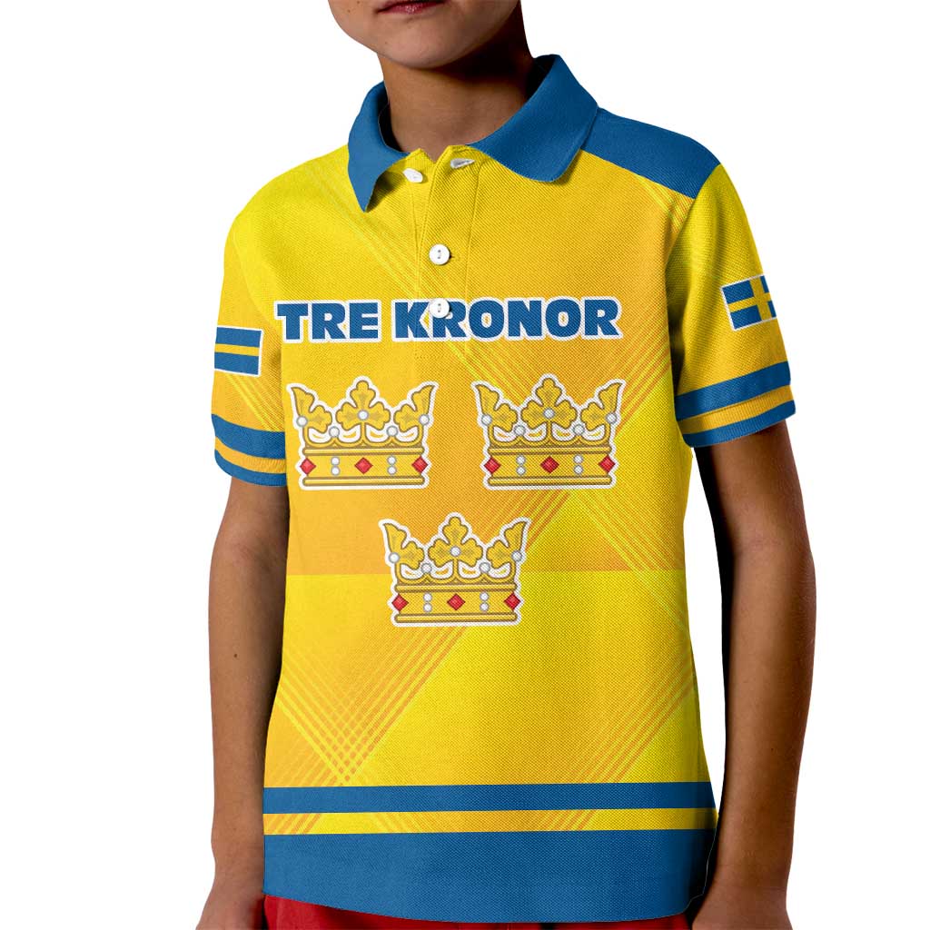 Personalized Sweden Ice Hockey Kid Polo Shirt Sporty Style