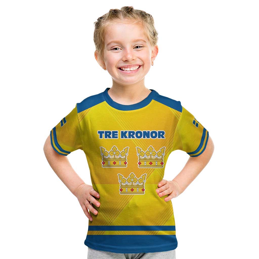 Personalized Sweden Ice Hockey Kid T Shirt Sporty Style