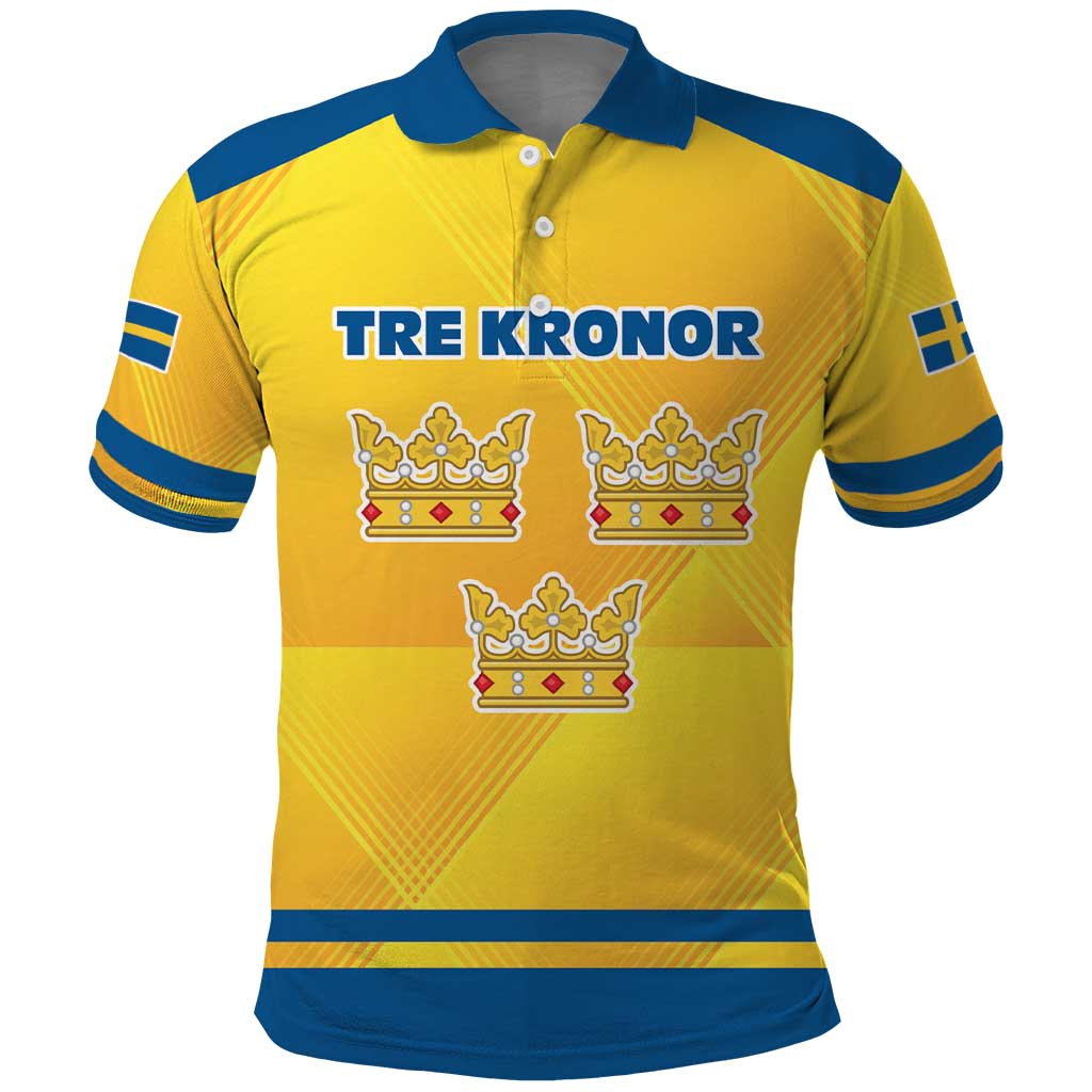 Personalized Sweden Ice Hockey Polo Shirt Sporty Style