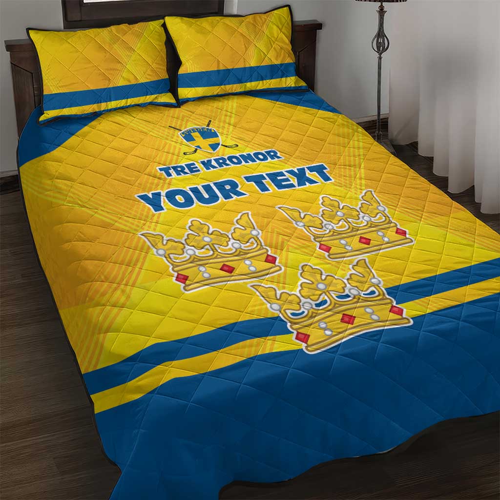 Personalized Sweden Ice Hockey Quilt Bed Set Sporty Style