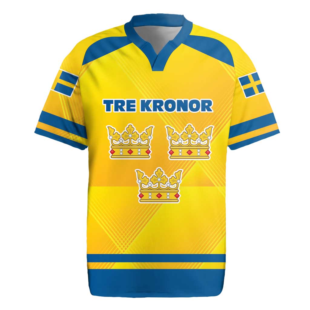 Personalized Sweden Ice Hockey Rugby Jersey Sporty Style