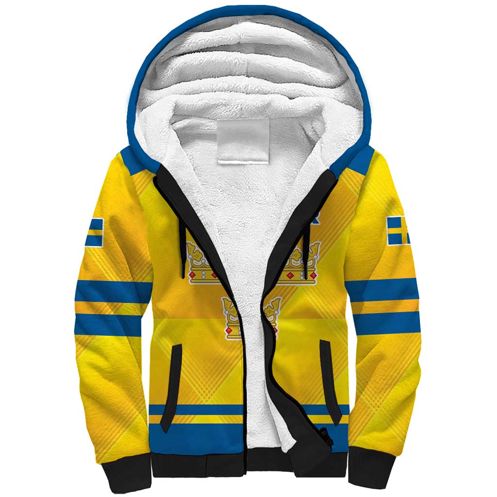 Personalized Sweden Ice Hockey Sherpa Hoodie Sporty Style