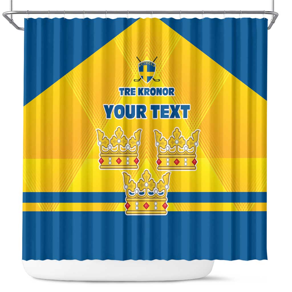 Personalized Sweden Ice Hockey Shower Curtain Sporty Style