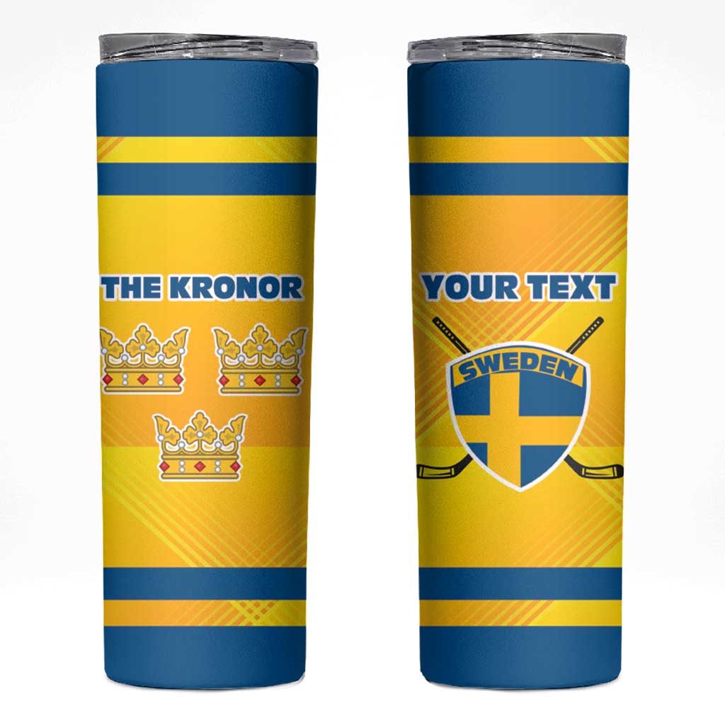 Personalized Sweden Ice Hockey Skinny Tumbler Sporty Style