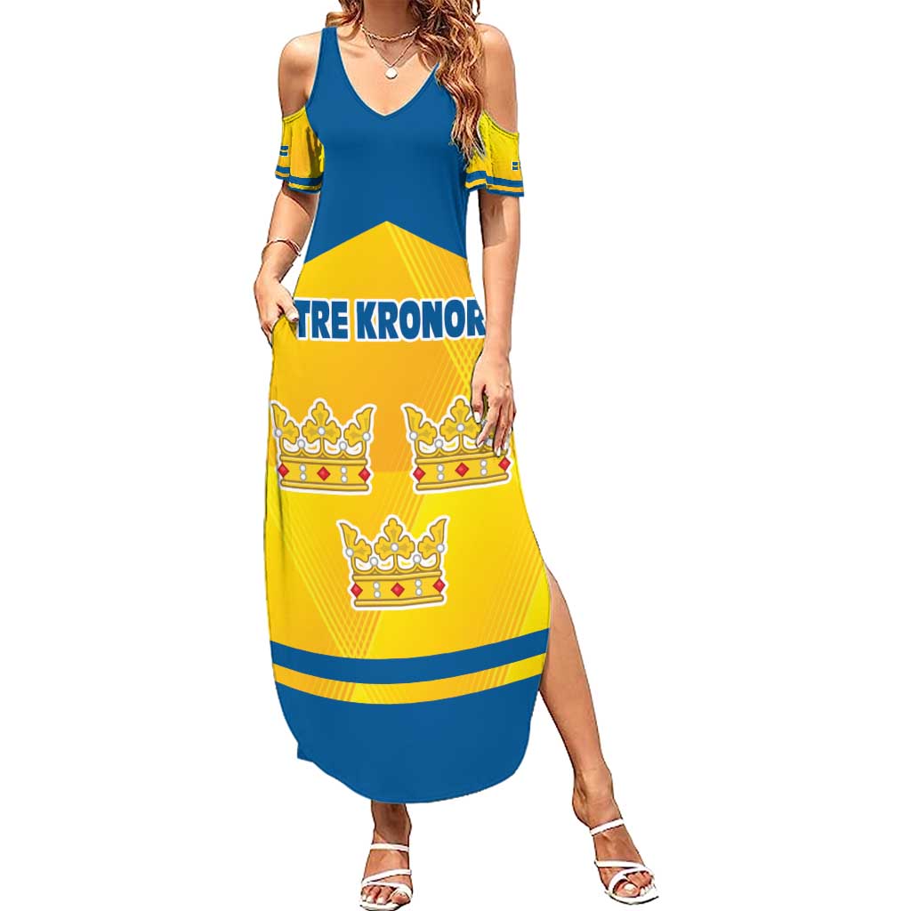 Personalized Sweden Ice Hockey Summer Maxi Dress Sporty Style