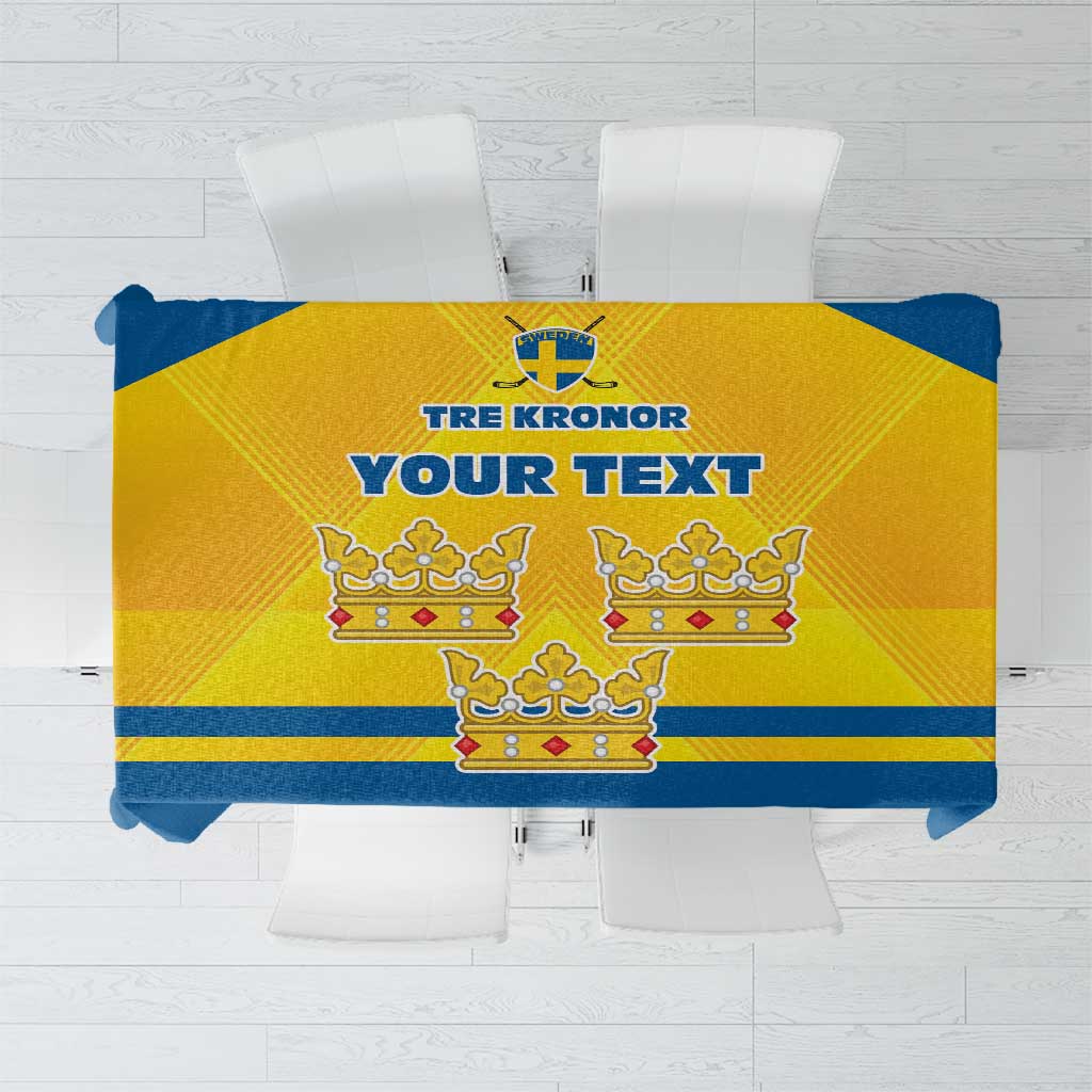 Personalized Sweden Ice Hockey Tablecloth Sporty Style