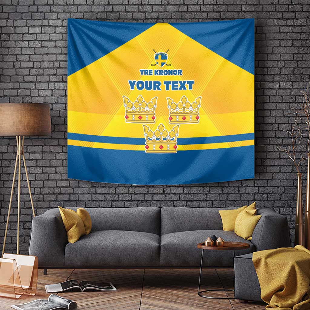 Personalized Sweden Ice Hockey Tapestry Sporty Style