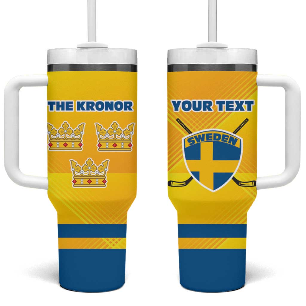 Personalized Sweden Ice Hockey Tumbler With Handle Sporty Style