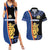 Kingdom of Sweden Stockholm County Couples Matching Summer Maxi Dress and Hawaiian Shirt Sweden Coat of arms of Stockholm