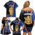 Kingdom of Sweden Stockholm County Family Matching Off Shoulder Short Dress and Hawaiian Shirt Sweden Coat of arms of Stockholm