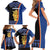 Kingdom of Sweden Stockholm County Family Matching Short Sleeve Bodycon Dress and Hawaiian Shirt Sweden Coat of arms of Stockholm