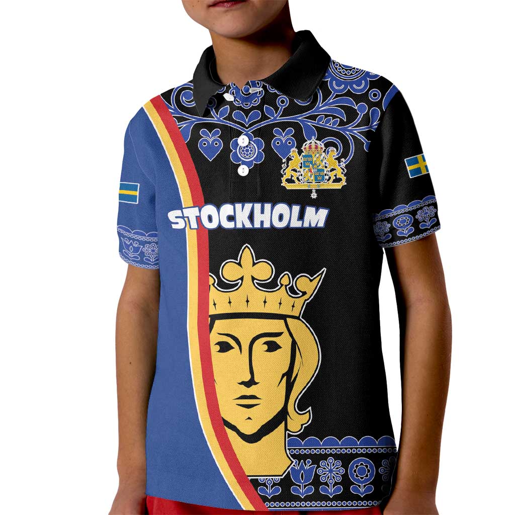 Kingdom of Sweden Stockholm County Kid Polo Shirt Sweden Coat of arms of Stockholm