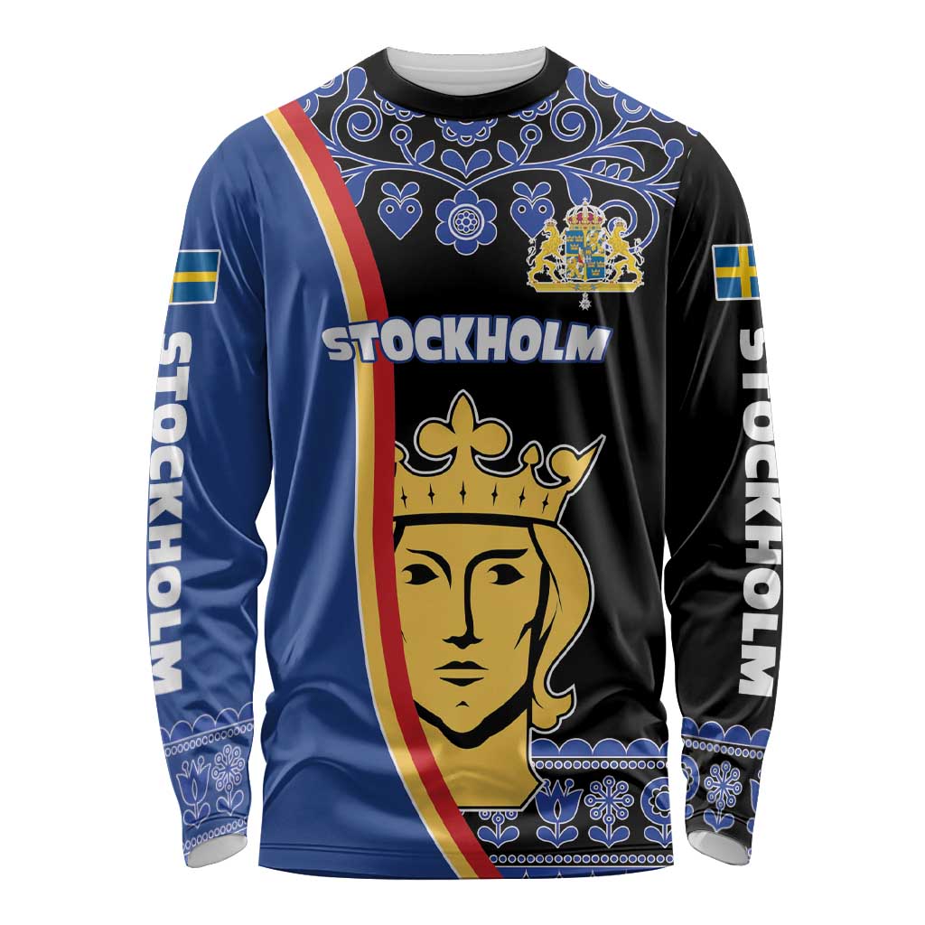 Kingdom of Sweden Stockholm County Long Sleeve Shirt Sweden Coat of arms of Stockholm