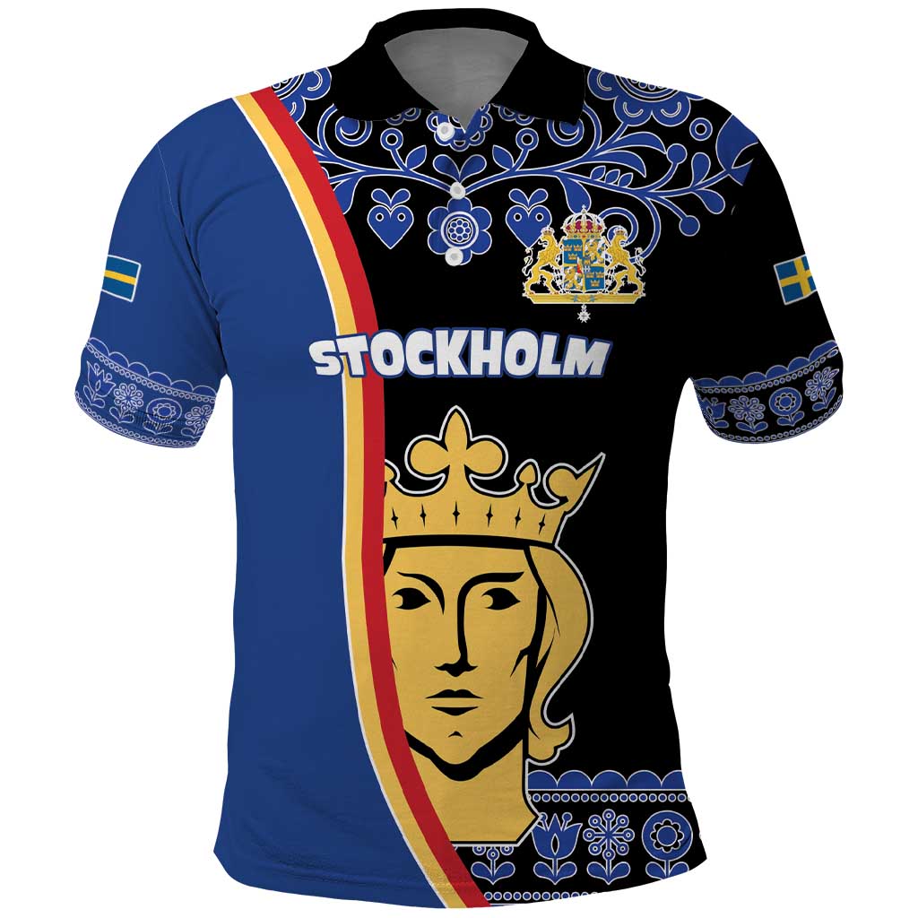 Kingdom of Sweden Stockholm County Polo Shirt Sweden Coat of arms of Stockholm