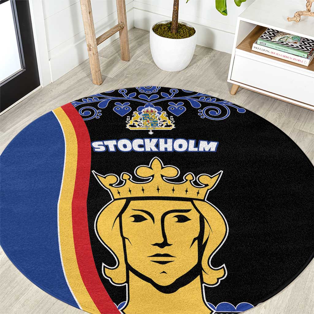 Kingdom of Sweden Stockholm County Round Carpet Sweden Coat of arms of Stockholm