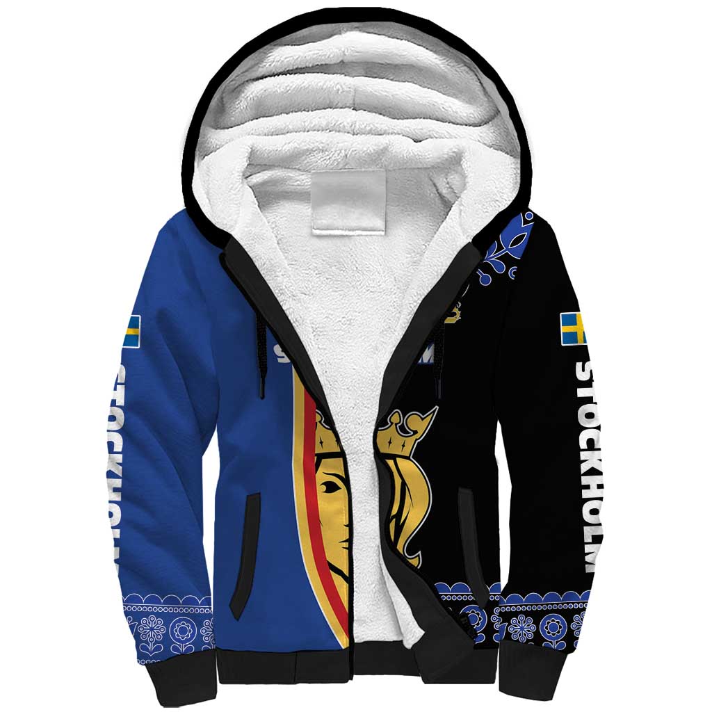 Kingdom of Sweden Stockholm County Sherpa Hoodie Sweden Coat of arms of Stockholm