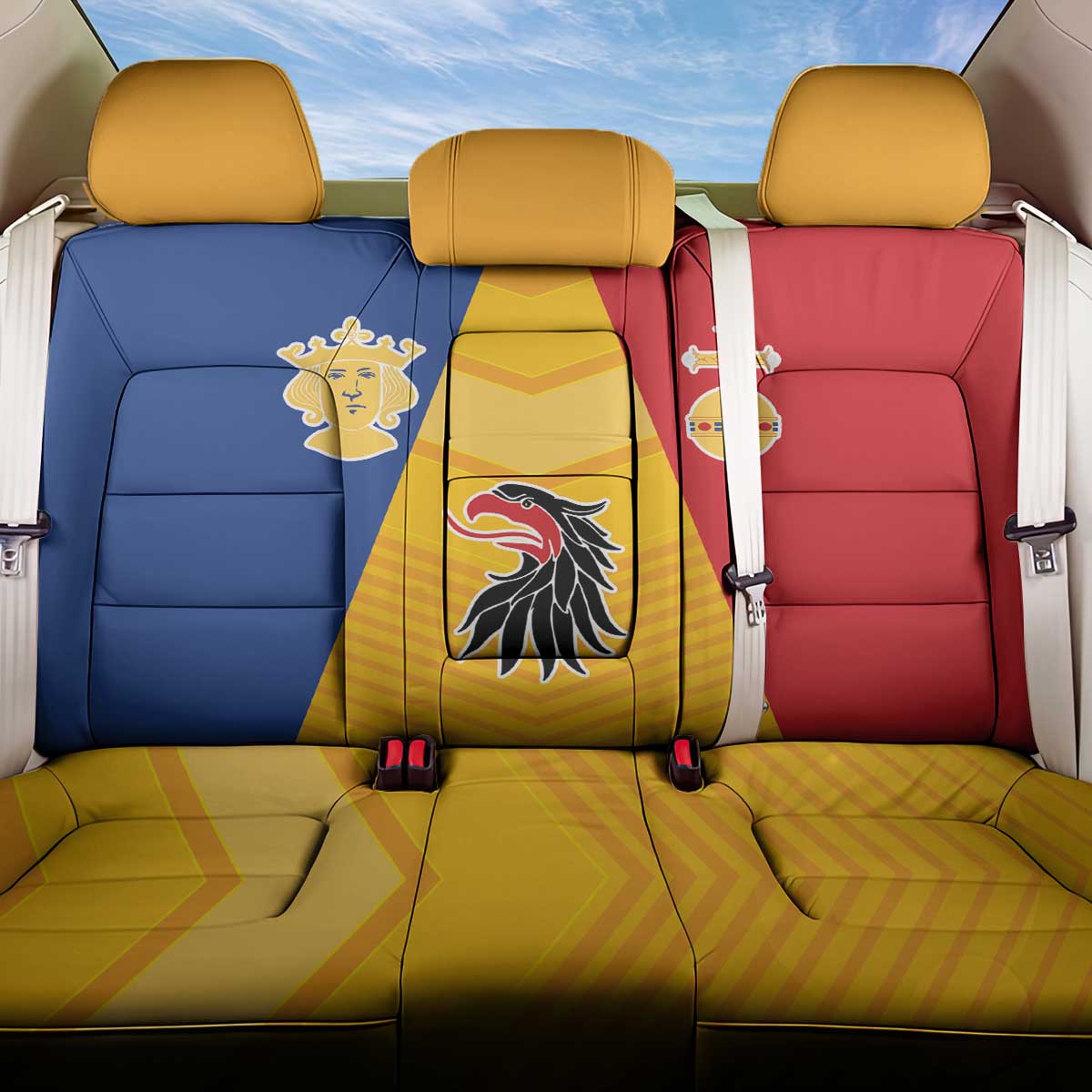 Kingdom of Sweden Stockholm County Back Car Seat Cover Flag Style