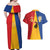 Kingdom of Sweden Stockholm County Couples Matching Off Shoulder Maxi Dress and Hawaiian Shirt Flag Style