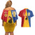 Kingdom of Sweden Stockholm County Couples Matching Off Shoulder Short Dress and Hawaiian Shirt Flag Style