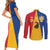 Kingdom of Sweden Stockholm County Couples Matching Short Sleeve Bodycon Dress and Long Sleeve Button Shirt Flag Style