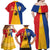 Kingdom of Sweden Stockholm County Family Matching Off Shoulder Maxi Dress and Hawaiian Shirt Flag Style