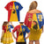 Kingdom of Sweden Stockholm County Family Matching Off Shoulder Short Dress and Hawaiian Shirt Flag Style