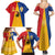 Kingdom of Sweden Stockholm County Family Matching Summer Maxi Dress and Hawaiian Shirt Flag Style