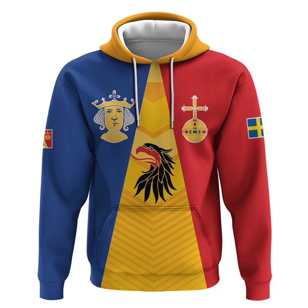 Kingdom of Sweden Stockholm County Hoodie Flag Style