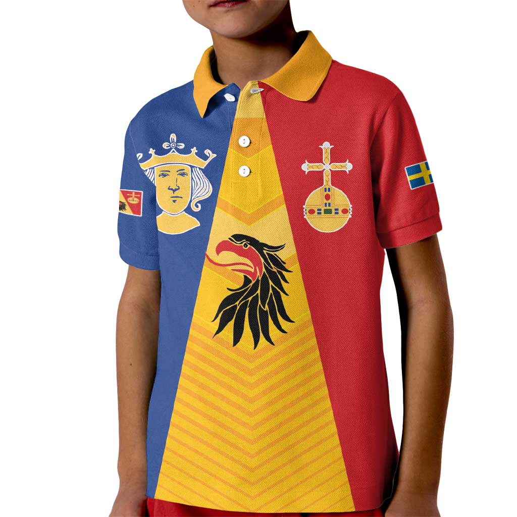 Kingdom of Sweden Stockholm County Kid Polo Shirt Flag Style