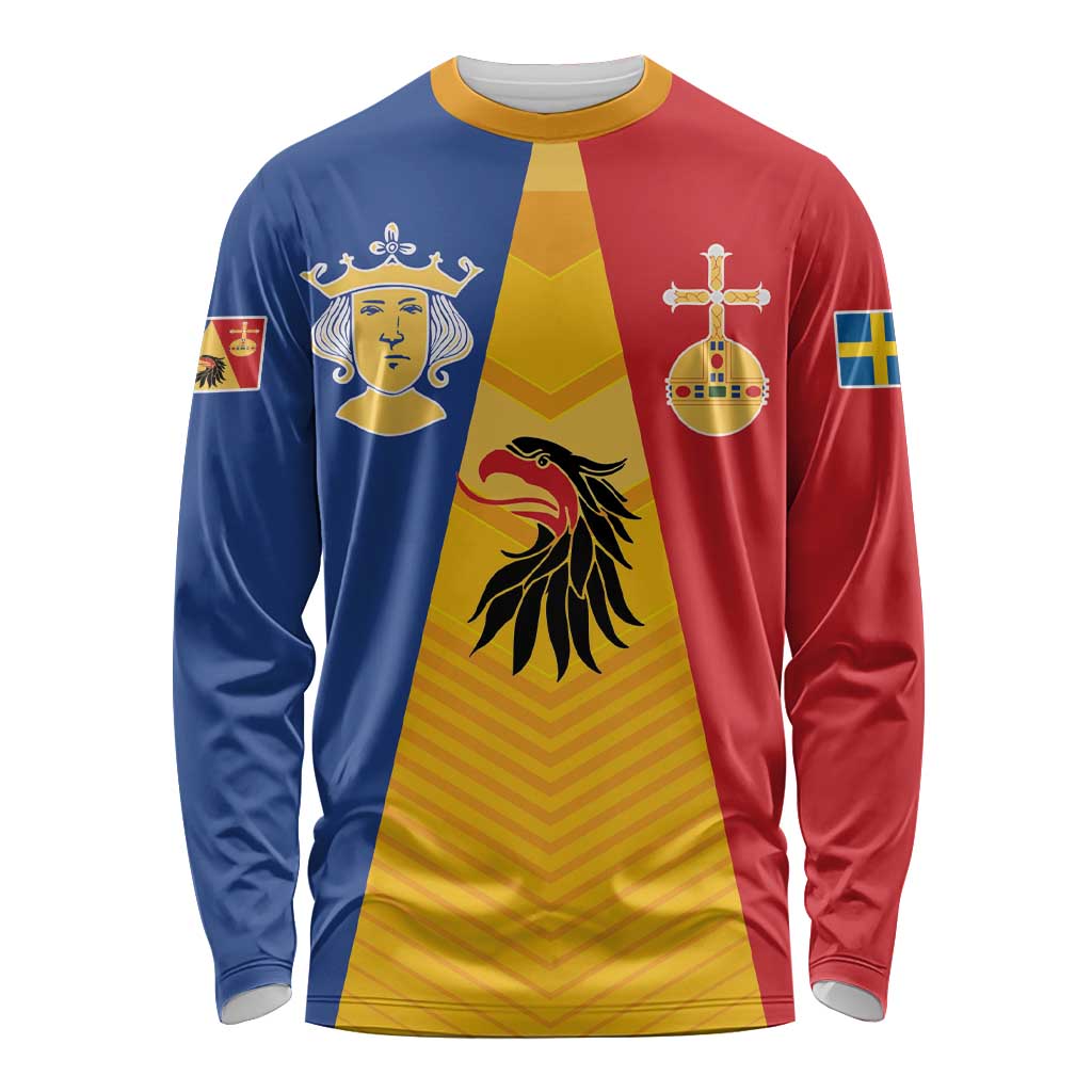 Kingdom of Sweden Stockholm County Long Sleeve Shirt Flag Style