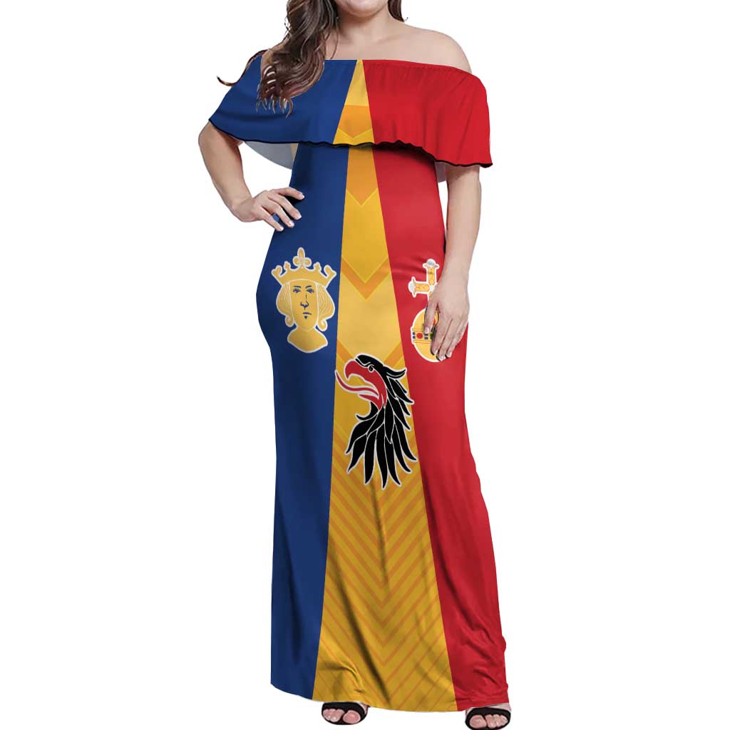 Kingdom of Sweden Stockholm County Off Shoulder Maxi Dress Flag Style