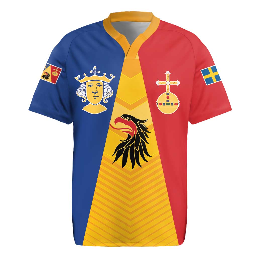 Kingdom of Sweden Stockholm County Rugby Jersey Flag Style