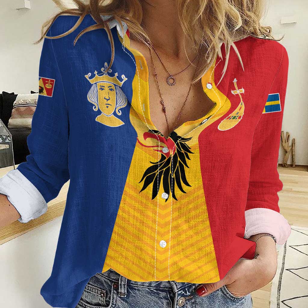 Kingdom of Sweden Stockholm County Women Casual Shirt Flag Style