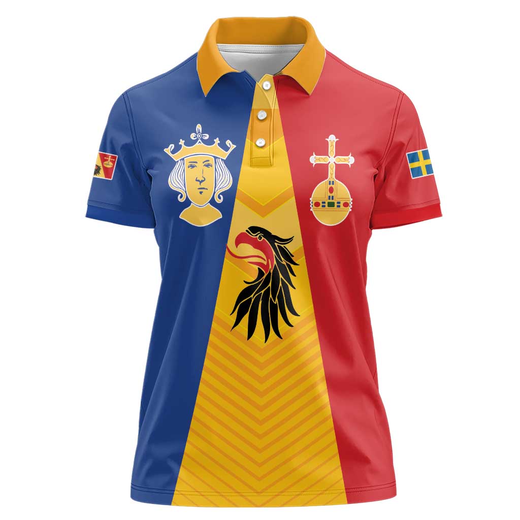 Kingdom of Sweden Stockholm County Women Polo Shirt Flag Style