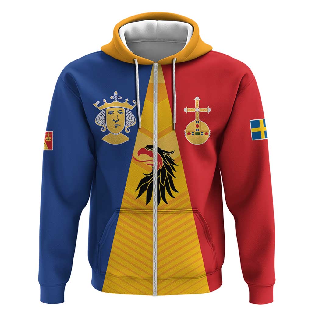 Kingdom of Sweden Stockholm County Zip Hoodie Flag Style