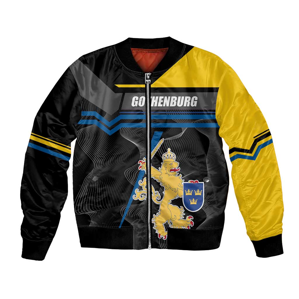 Personalized Kingdom of Sweden Gothenburg Bomber Jacket Sweden Vastra Gotaland County