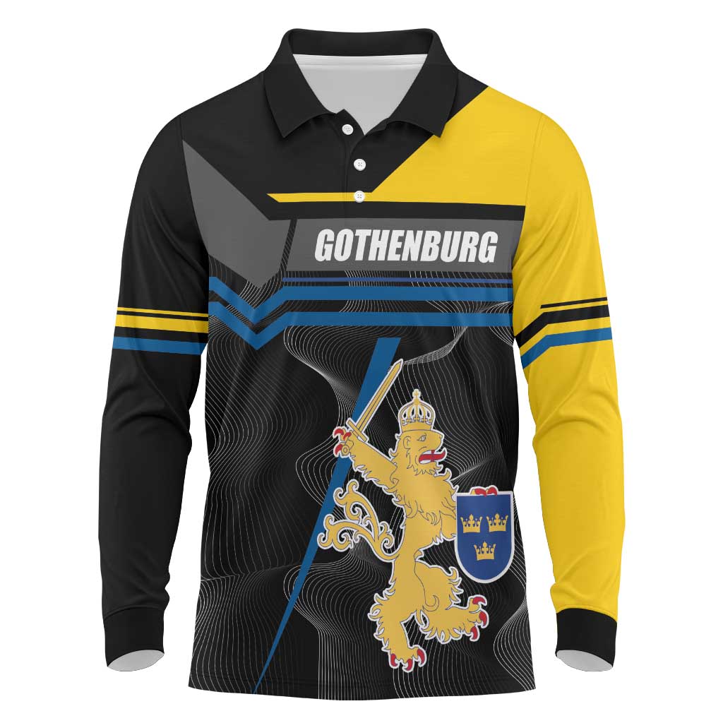 Personalized Kingdom of Sweden Gothenburg Long Sleeve Polo Shirt Sweden Vastra Gotaland County