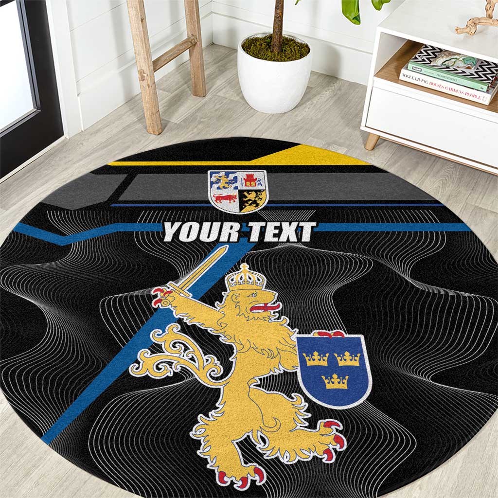 Personalized Kingdom of Sweden Gothenburg Round Carpet Sweden Vastra Gotaland County