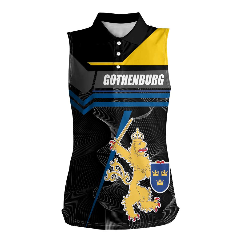 Personalized Kingdom of Sweden Gothenburg Women Sleeveless Polo Shirt Sweden Vastra Gotaland County