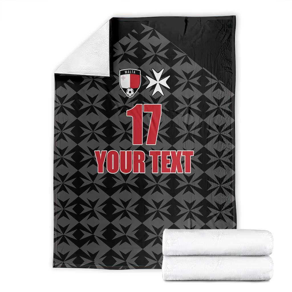 Custom Malta Football Jersey Go Champions Blanket Black Style