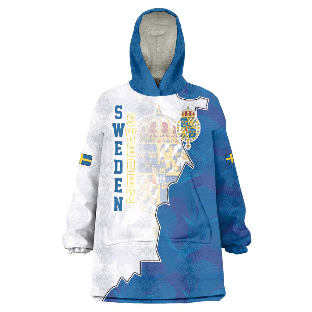 Personalized Kingdom of Sweden Coat of arms Wearable Blanket Hoodie