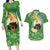 Celtic Harp Shamrock Republic of Ireland Couples Matching Long Sleeve Bodycon Dress and Hawaiian Shirt