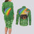 Celtic Harp Shamrock Republic of Ireland Couples Matching Long Sleeve Bodycon Dress and Long Sleeve Button Shirt