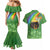 Celtic Harp Shamrock Republic of Ireland Couples Matching Mermaid Dress and Hawaiian Shirt