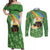 Celtic Harp Shamrock Republic of Ireland Couples Matching Off Shoulder Maxi Dress and Long Sleeve Button Shirt