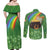 Celtic Harp Shamrock Republic of Ireland Couples Matching Off Shoulder Maxi Dress and Long Sleeve Button Shirt