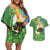 Celtic Harp Shamrock Republic of Ireland Couples Matching Off Shoulder Short Dress and Hawaiian Shirt