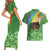 Celtic Harp Shamrock Republic of Ireland Couples Matching Short Sleeve Bodycon Dress and Hawaiian Shirt