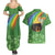 Celtic Harp Shamrock Republic of Ireland Couples Matching Summer Maxi Dress and Hawaiian Shirt